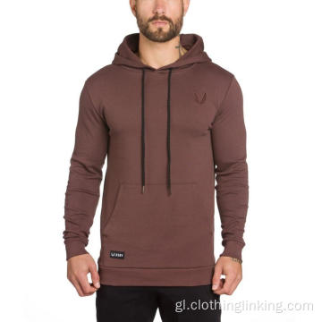 Sudadera polar de manga longa con capucha masculina